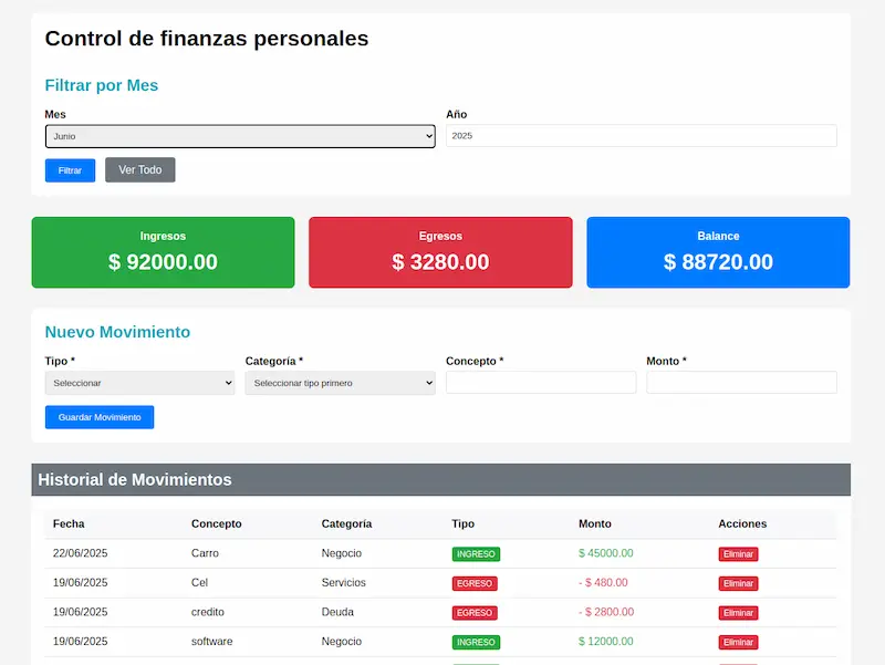 App Control de Finanzas Personales